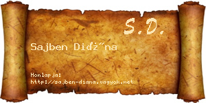Sajben Diána névjegykártya
